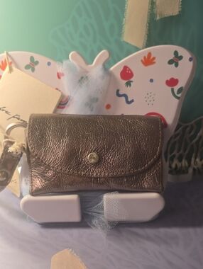 Free People Metallic Silver Bag with Landyard Strap